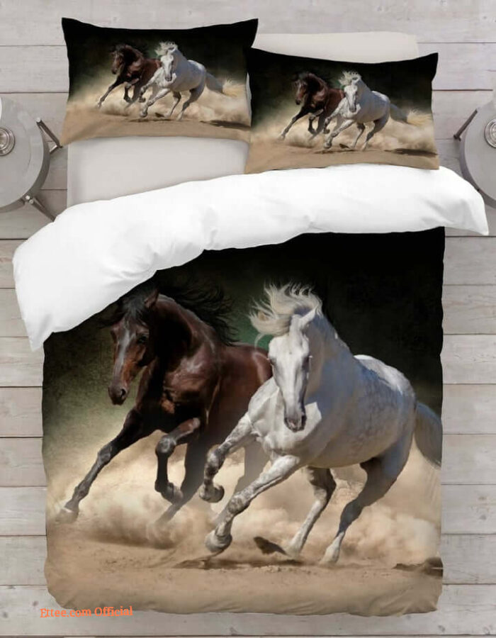 Horse Running Bedding Set Bed Sheets Spread Comforter Duvet Cover Bedding Sets - King - Ettee