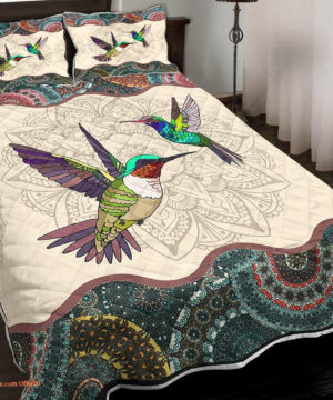 Hummingbird Vintage Mandala Quilt to My Mom - King - Ettee