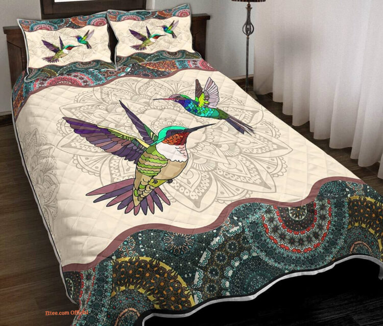 Hummingbird Vintage Mandala Quilt to My Mom - King - Ettee