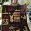 Hungting Best Buckin' Dad Ever Quilt Blanket Great Customized Gifts For Birthday Christmas Thanksgiving Father's Day Perfect Gifts For Hunting Lover - Ettee - Best Buckin Dad Ever