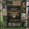 Hunting Best Buckin Dad Ever Quilt Blanket Great Customized Gifts For Birthday Christmas Thanksgiving Father's Day - Twin - Ettee
