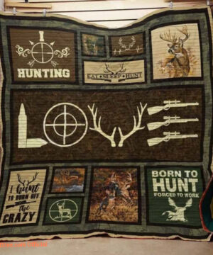 Hunting Born To Hunt Forced To Work Quilt Blanket Great Customized Gifts For Birthday Christmas Thanksgiving Perfect Gifts For Hunting Lover - Twin - Ettee