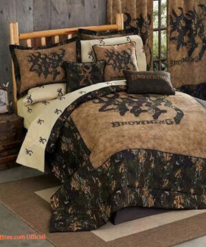 Hunting Browning Bedding Set. Luxurious Smooth And Durable. Lightweight And Smooth Comfort - King - Ettee