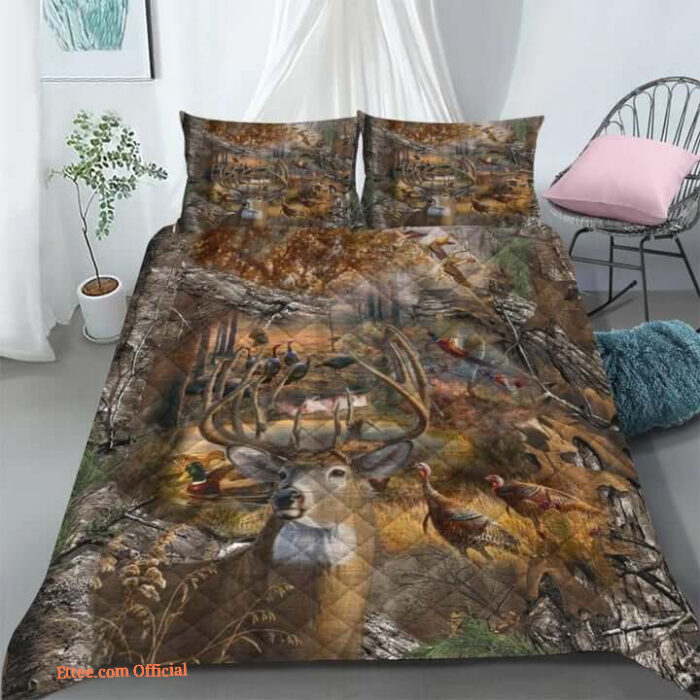 Hunting Camo Cotton Bed Sheets Spread Comforter Bedding Sets - King - Ettee