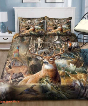 Hunting Deer Bed Sheets Spread Bedding Set - King - Ettee