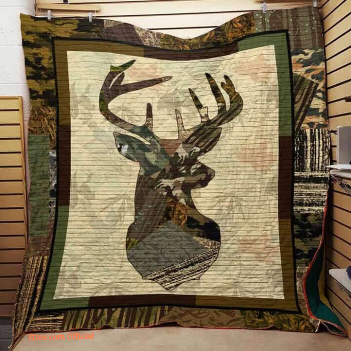 Hunting Deer Camo Quilt Blanket Great Customized Gifts For Birthday Christmas Thanksgiving Perfect Gifts For Hunting Lover - Twin - Ettee
