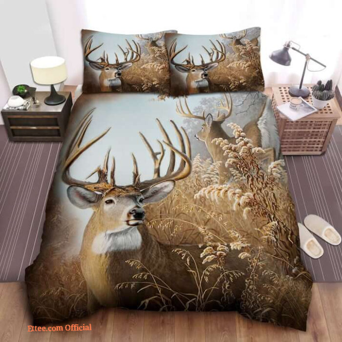 Hunting Deer The Chariot Bedding Set. Luxurious Smooth And Durable - King - Ettee