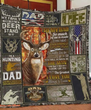 Hunting Deer To My Dad Quilt Blanket I Love You Forever And Always Great Customized Blanket Gifts For Birthday Christmas Thanksgiving Father's Day - Twin - Ettee