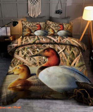 Hunting Duck Art Cotton Bed Sheets Spread Comforter Bedding Sets - King - Ettee