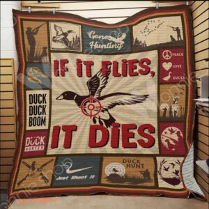 Hunting Duck Just Shoot It Quilt Blanket Great Customized Gifts For Birthday Christmas Thanksgiving Perfect Gifts For Hunting Lover - Twin - Ettee