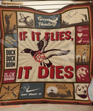 Hunting Duck Just Shoot It Quilt Blanket Great Customized Gifts For Birthday Christmas Thanksgiving Perfect Gifts For Hunting Lover - Twin - Ettee