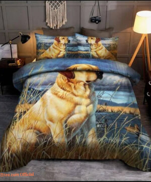 Hunting Duck Labrador Cotton Bed Sheets Spread Comforter Bedding Sets - King - Ettee