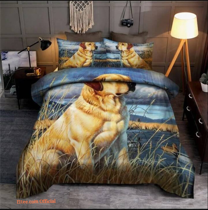 Hunting Duck Labrador Cotton Bed Sheets Spread Comforter Bedding Sets - King - Ettee