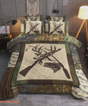 Hunting Eat Sleep Hunting Bed Sheets Spread Bedding Set - King - Ettee