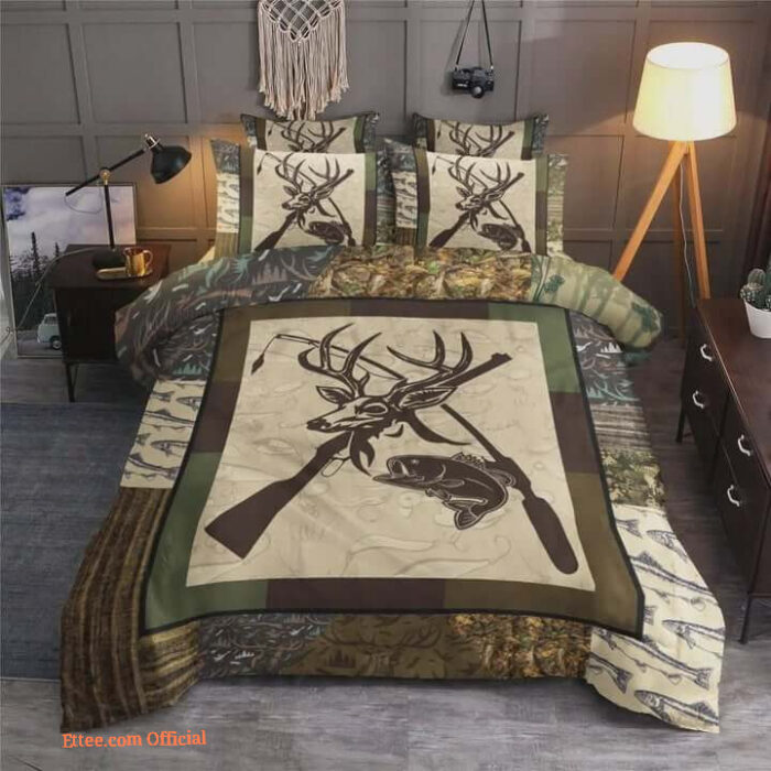 Hunting Eat Sleep Hunting Bed Sheets Spread Bedding Set - King - Ettee