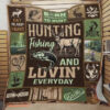 Hunting Fishing And Loving Everyday Quilt Blanket Great Customized Blanket Gifts For Birthday Christmas Thanksgiving - Twin - Ettee