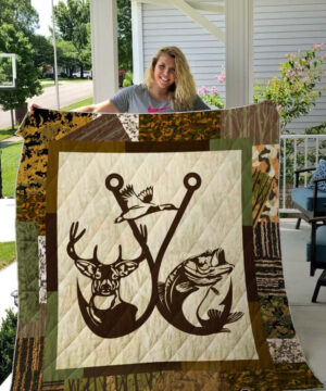 Hunting Fishing Quilt Blanket Great Customized Gifts For Birthday Christmas Thanksgiving Perfect Gifts For Hunting Lover - Twin - Ettee