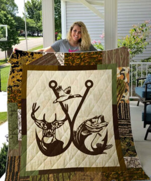 Hunting Fishing Quilt Blanket Great For Birthday Christmas Thanksgiving Perfect Gifts For Hunting Lover - Super King - Ettee