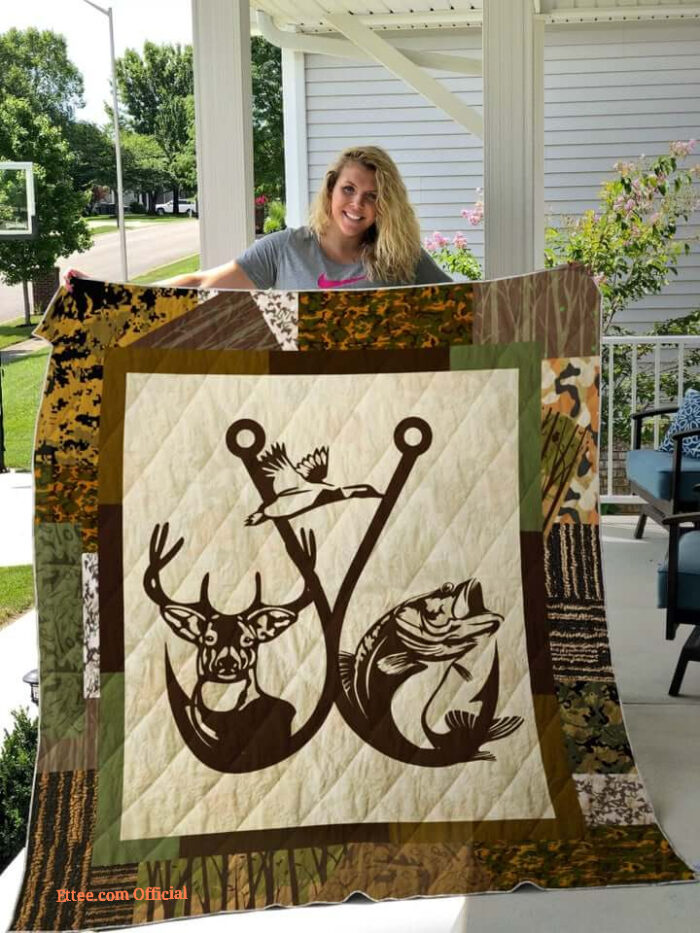Hunting Fishing Quilt Blanket Great For Birthday Christmas Thanksgiving Perfect Gifts For Hunting Lover - Super King - Ettee