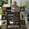 Hunting Gone Fishing Quilt Blanket Great Birthday Christmas Thanksgiving Perfect Gifts - Super King - Ettee