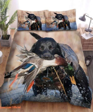 Hunting.The Hound Keeping Duck In Mouth Bed Sheets Spread Bedding Sets - King - Ettee