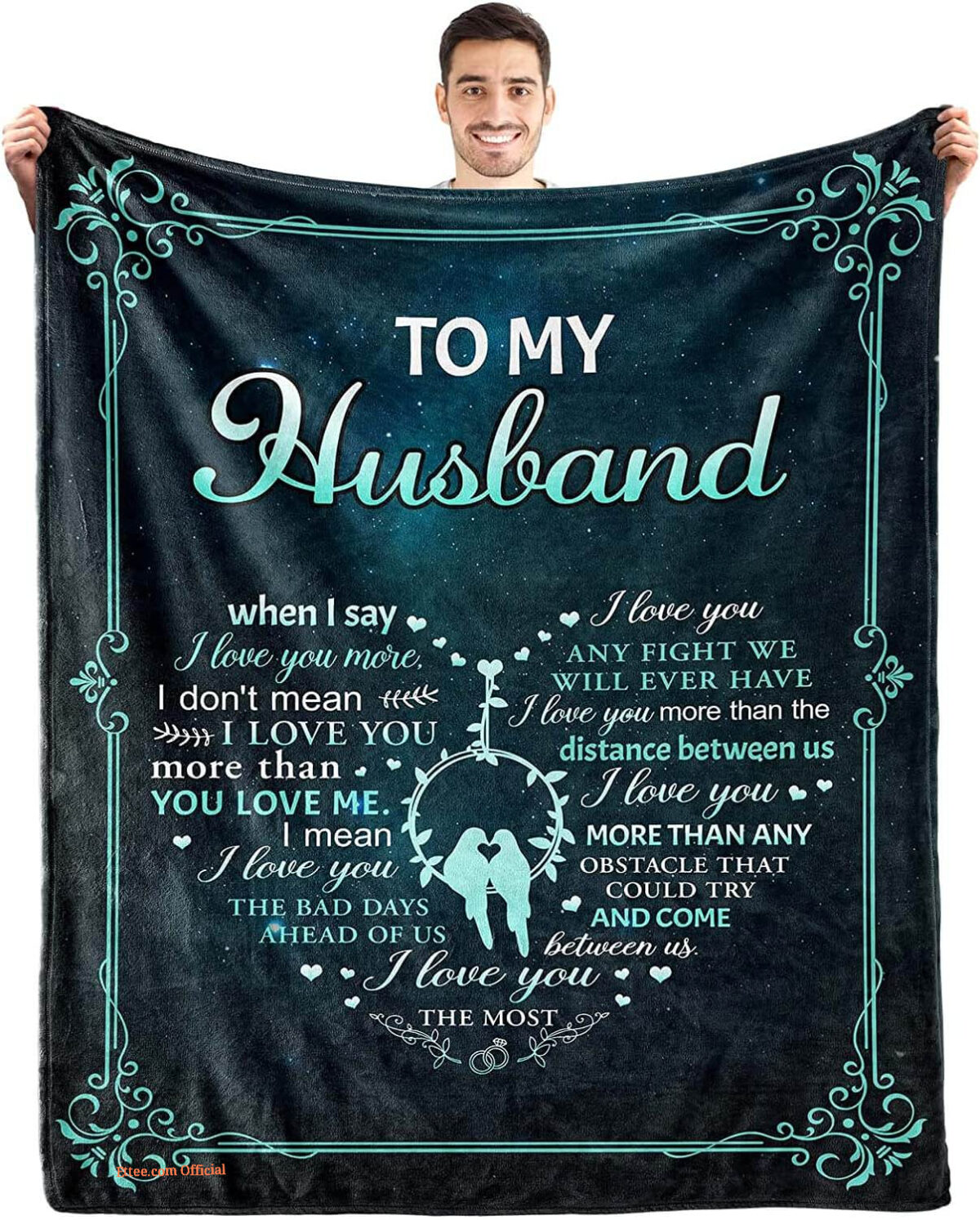 Valentine To My Husband Quilt Blanket Gift For Wife. Light And Durable - Super King - Ettee