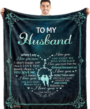 Valentine To My Husband Quilt Blanket Gift For Wife. Light And Durable - Super King - Ettee