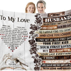 Valentine's Husband Quilt Blankets From Wife To My Love. Foldable And Compact - Super King - Ettee