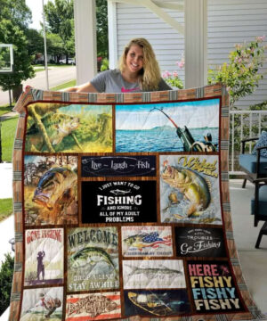 I Just Want To Go Fishing Quilt Blanket Great  Gifts Perfect Gifts For Fishing Lover - Super King - Ettee