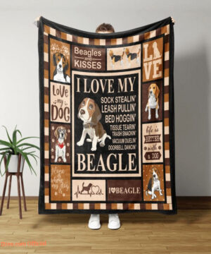 I Love My Beagle Blanket Beagle Quilt Blanket Dog Lover. Foldable And Compact - Super King - Ettee