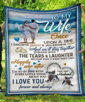 I Love You Forever & Always Turtles Love Beach Husband To Wife Quilt Blanket - Super King - Ettee