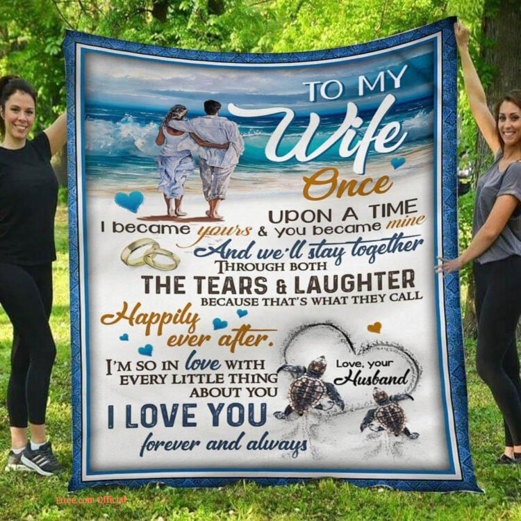 I Love You Forever & Always Turtles Love Beach Husband To Wife Quilt Blanket - Super King - Ettee