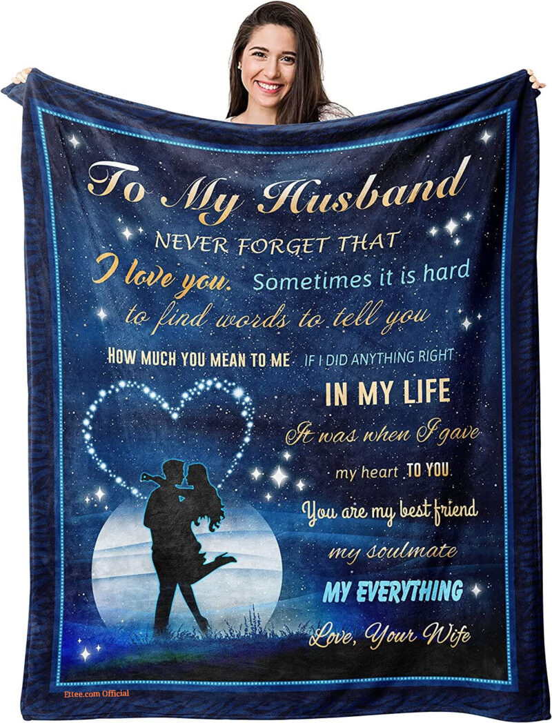 I Love You Gifts for Him. To My Husband Quilt Blanket. Foldable And Compact - Super King - Ettee