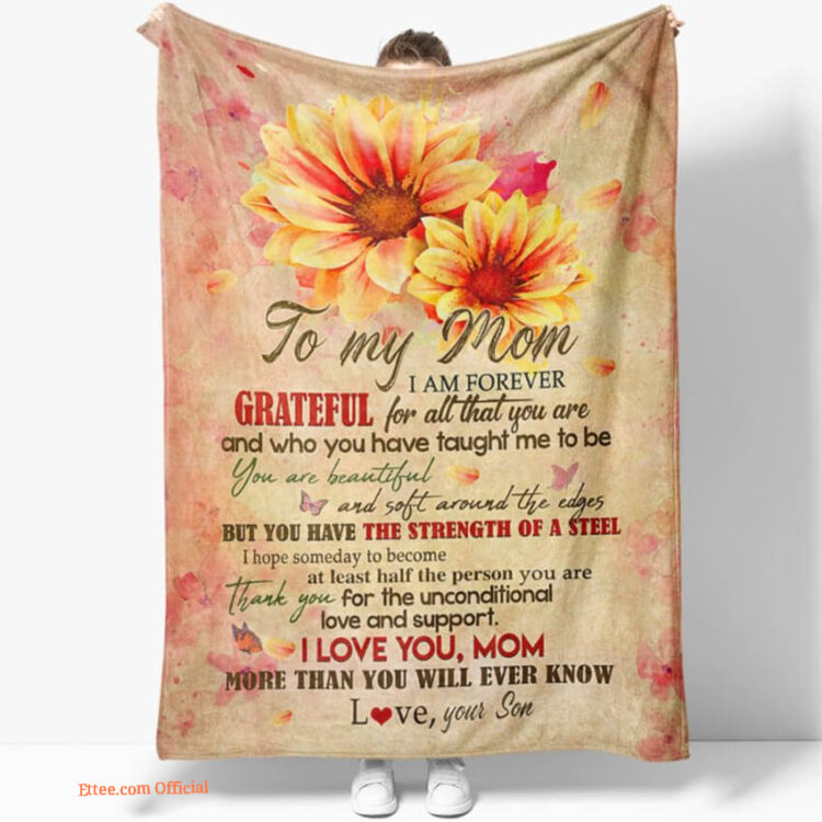 I Love You My Mom Quilt Blanket. Lightweight And Smooth Comfort - Super King - Ettee