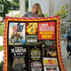 I Once Protected Him Now He Protects Me Marine Mom Quilt Blanket Great - Super King - Ettee