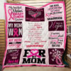 I Wear Pink For My Mom Breast Cancer Warrior Quilt Blanket Great Customized Blanket Gifts For Birthday Christmas Thanksgiving - Ettee - Birthday