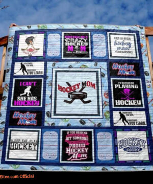 Ice Hockey Mom I Can't She Has Hockey Quilt Blanket Great - Super King - Ettee