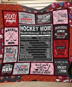 Ice Hockey Mom Nutritional Facts Quilt Blanket - Twin - Ettee