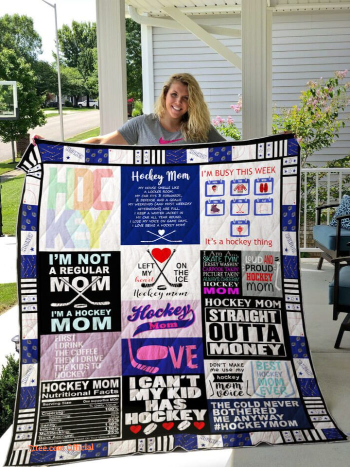 Ice Hockey Mom Straight Outta Money Quilt Blanket - Super King - Ettee