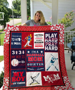 I'm A Baseball Mom Blanket From Son Gifts For Mom Play Hard - Ettee - baseball fan gift