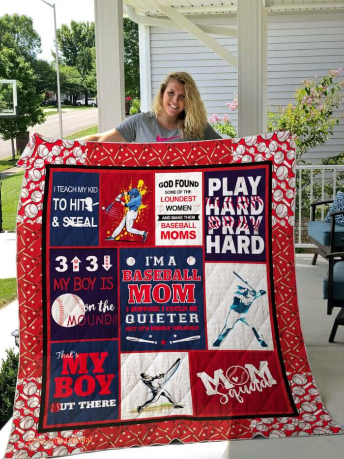 I'm A Baseball Mom Blanket From Son Gifts For Mom Play Hard - Ettee - baseball fan gift