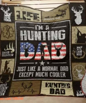 Hunting Dad Quilt Blanket - Customized Gifts for Birthday, Christmas, Thanksgiving & Father's Day. Perfect for Hunting Lovers! - Twin - Ettee