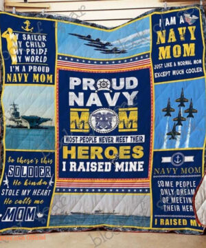 I'm A Navy Mom Just Like A Normal Mom Except Much Cooler Quilt Blanket Great Customized Blanket Gifts For Birthday Christmas Thanksgiving - Ettee - birthday gifts