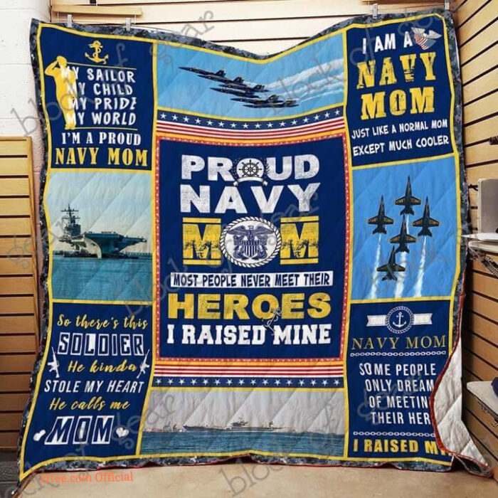 I'm A Navy Mom Just Like A Normal Mom Except Much Cooler Quilt Blanket Great Customized Blanket Gifts For Birthday Christmas Thanksgiving - Ettee - birthday gifts
