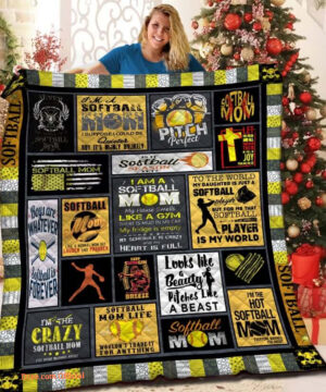 I'm The Crazy Softball Mom Quilt Blanket Great - Super King - Ettee