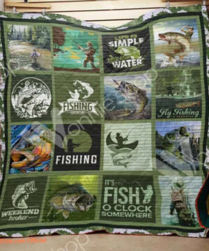 It's Fishing O Clock Somewhere Quilt Blanket Great Customized Gifts For Fishing Lover - Super King - Ettee