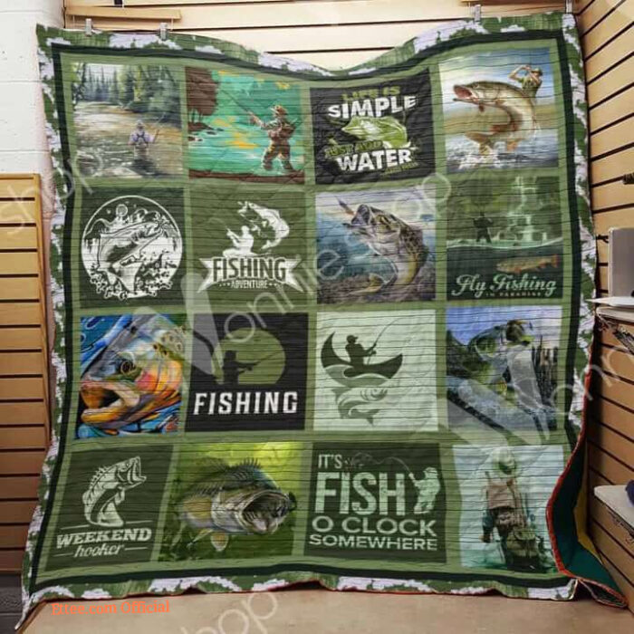 It's Fishing O Clock Somewhere Quilt Blanket Great Customized Gifts For Fishing Lover - Super King - Ettee