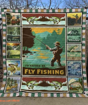 It's Rather Be Fly Fishing Quilt Blanket Great Customized Gifts For Fishing Lover - Super King - Ettee