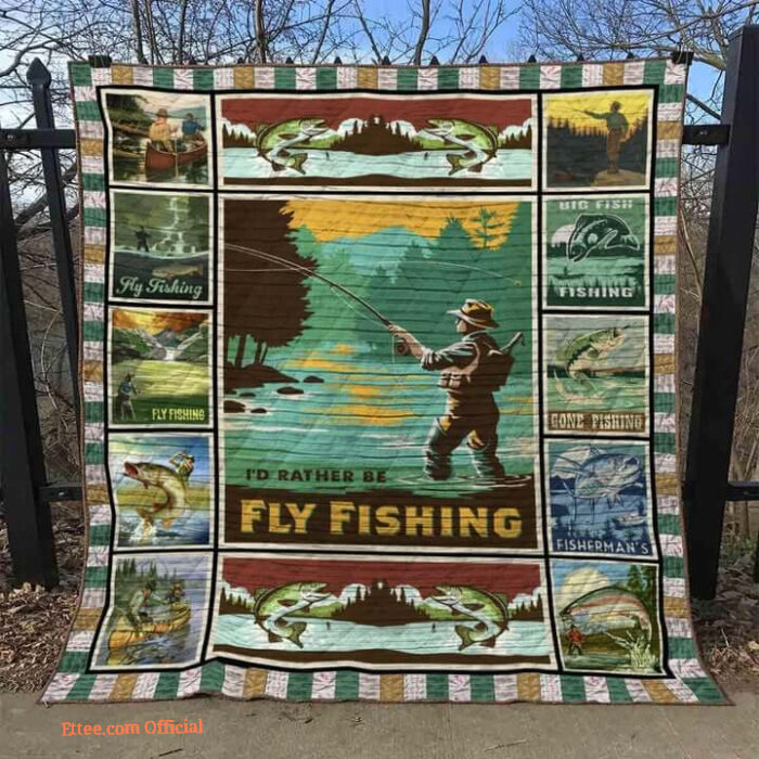 It's Rather Be Fly Fishing Quilt Blanket Great Customized Gifts For Fishing Lover - Super King - Ettee