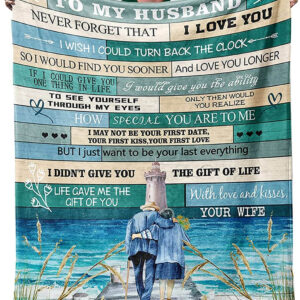 To My Husband Quilt Blanket From Wife Valentine's Day. Light And Durable - Super King - Ettee